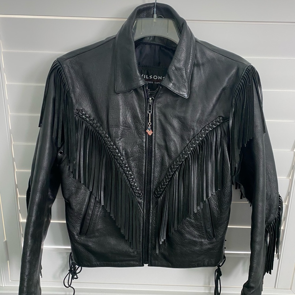 Wilson Black Leather Fringe Jacket